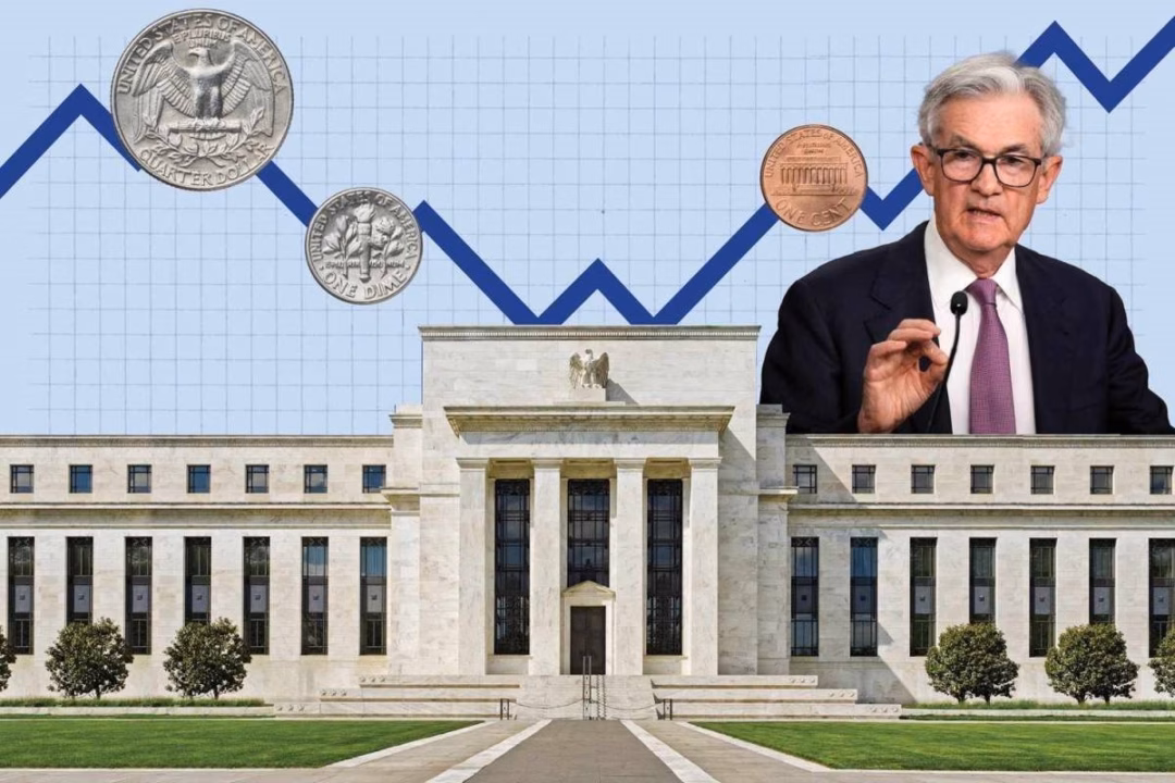 Chủ tịch Fed Jerome Powell trong một cuộc họp báo.